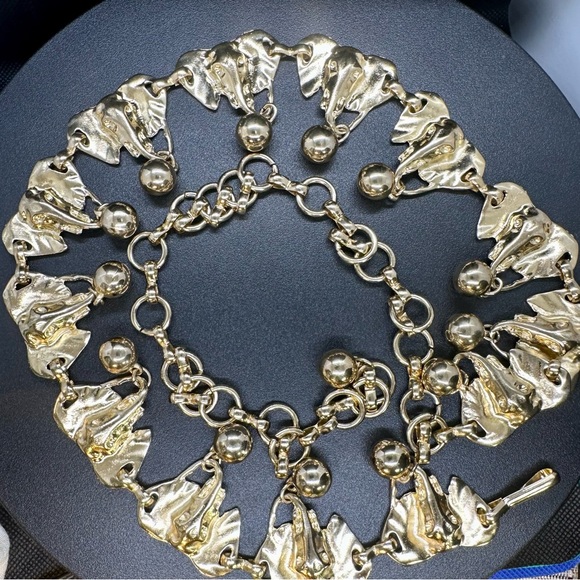 Gold tone belt with elephant and bells lavish sparkling - 1960s - Picture 6 of 12